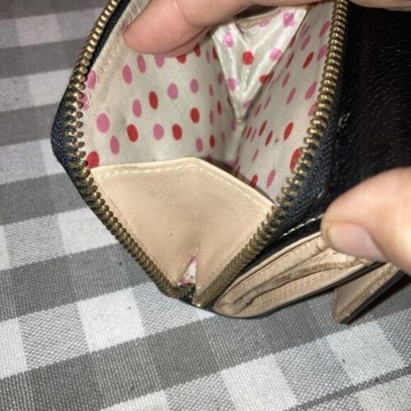 Black Kate Spade Trifold Wallet with Zippered Coin Pouch - Picture 8 of 10